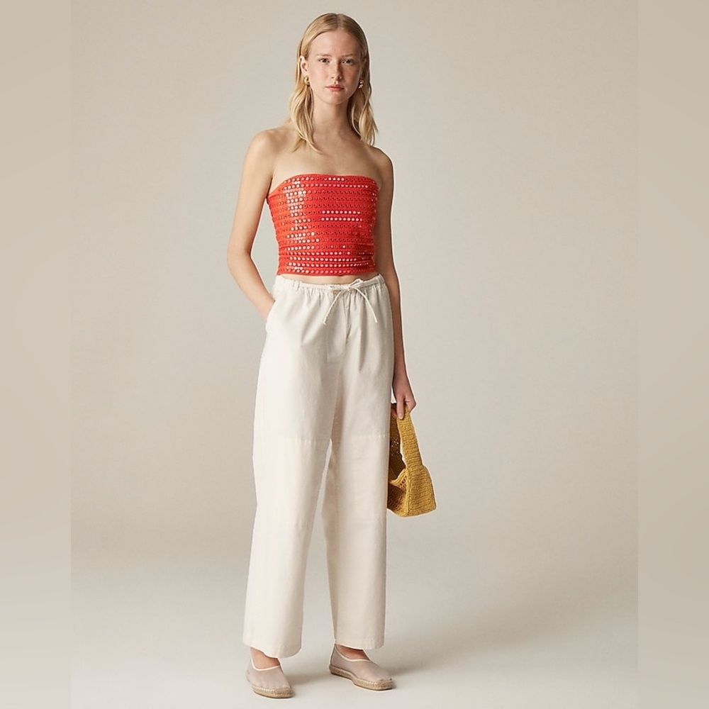 JCREW Broken-in jersey tube top with mirror embellishments - Picture 1 of 6